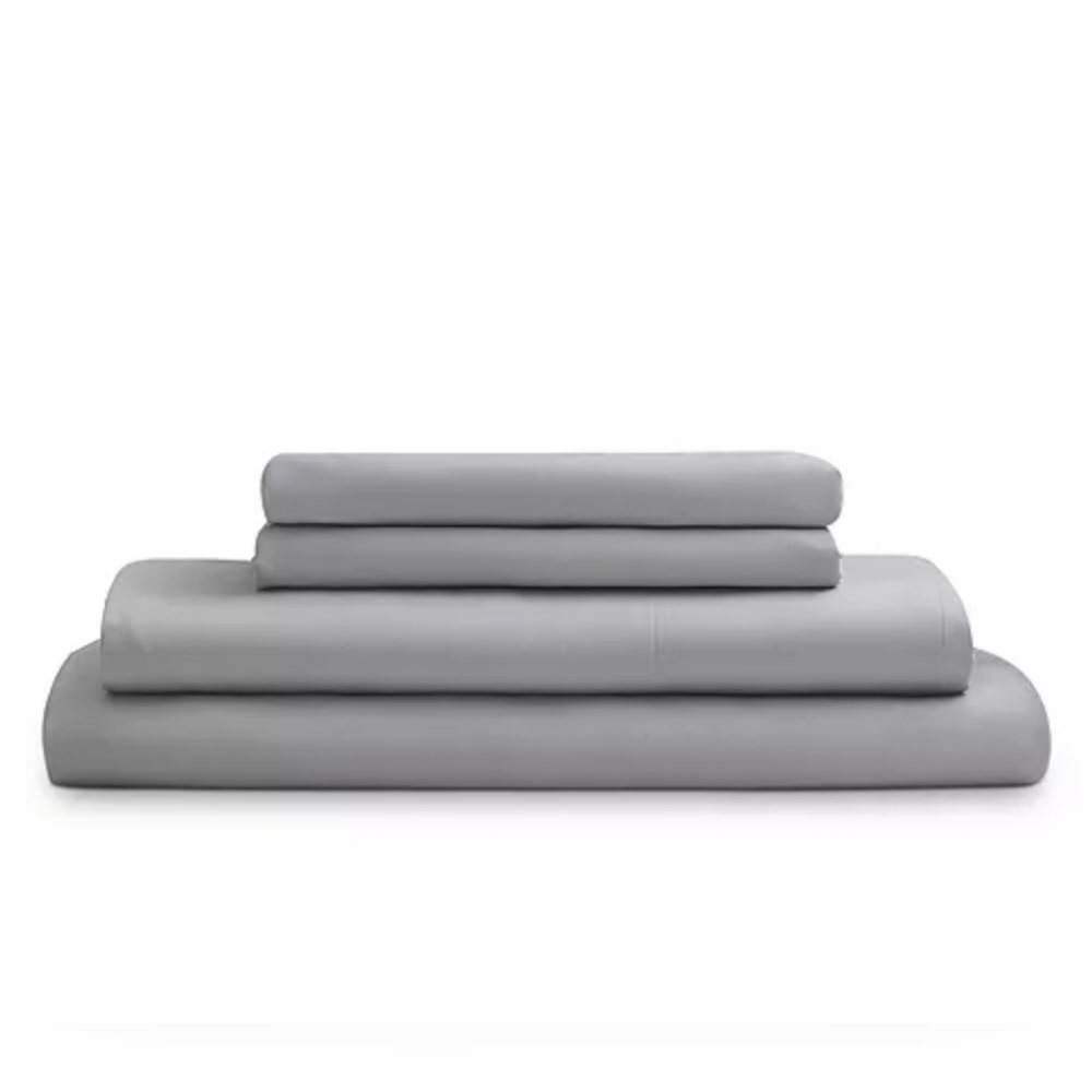 NWT- AQUA Eucalyptus QUEEN  Sheet Set in Dove Grey